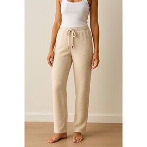 Cupcakes and Cashmere Fuzzy Lounge Pants Beige Women’s S Cozy Soft Sleepwear